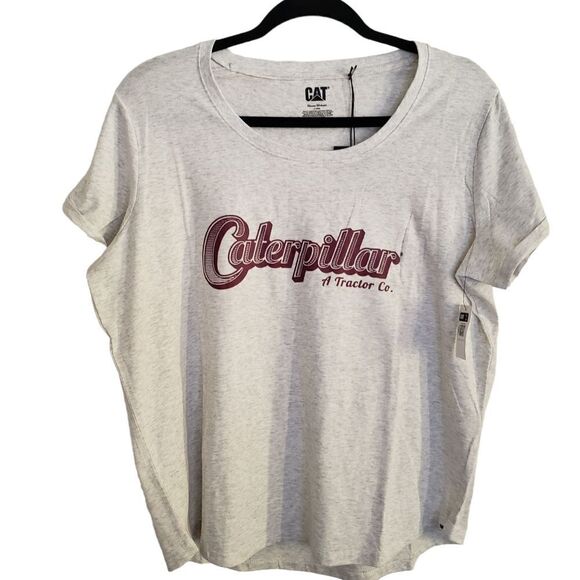 Caterpillar Lily Jersey Graphic Logo Short Sleeve Scoop Neck T-Shirt Size XL - Picture 1 of 7